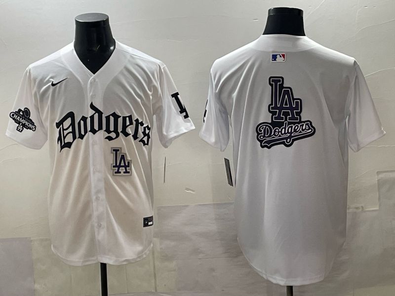 Men 2025 Los Angeles Dodgers Blank White 7th generations Joint Name Nike MLB Jersey style 020->customized nfl jersey->Custom Jersey